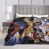 Saints Seiyas Anime Plush Blanket Knights of the Zodiac  Awesome Throw Blankets for  Sofa Bedding Lounge 150*125cm Bedspread,