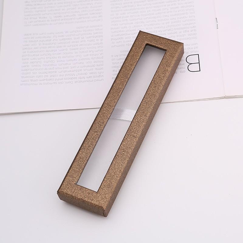 Creative Transparent Pen Box With Window Cover For Office Supplies And Gift Use