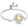 Crystal Rhinestone Aromatherapy Tree of Life Bracelet - Adjustable Titanium Steel with Essential Oil Compartment.