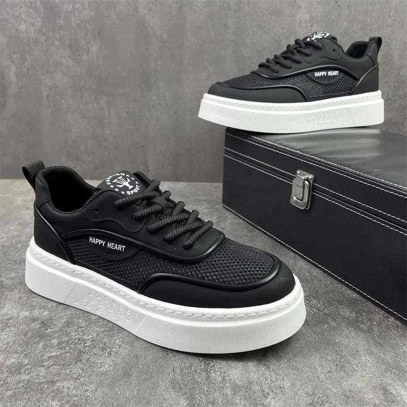 Mesh Comfort Board Shoes Men Light Breathable Sneaker Thick Soled Anti Slip Casual Shoes Fashion Versatile Running Shoes Tenis