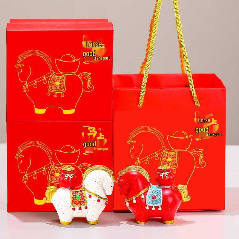 Year of the Horse Zodiac Gift Set: Contemporary Horse Ornament Souvenir