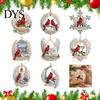 Christmas Tree Hanging Supplies Red Birds Ornament, 2D Acrylic Bird Decoration Memorial Keepsake Gift with Angel Wings, Holiday Pendant for Home Decor