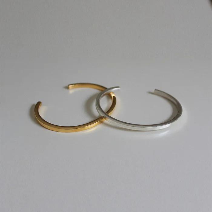silver925 plain bangle bracelet (2color)