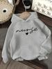 Unisex 2026 Autumn and Winter Women's Casual Nurse Heart Hoodie Fashion Pullover Love Heart and Letter Pattern Personality Y2K Tops
