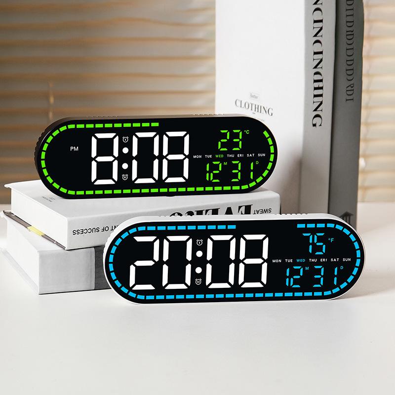 Multifunctional LED Geometric Style Clock for Living Room, Dining Room, and Bedroom - Model GH9009