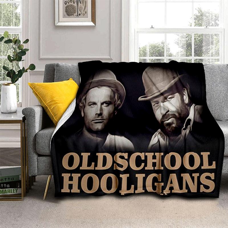 Bud Spencer Terence Hill Wirft Wirft Decke für Kindersofa Reise Wandern Picknick Beding Super Weiche Flanelldecke Geburtstagsgeschenk