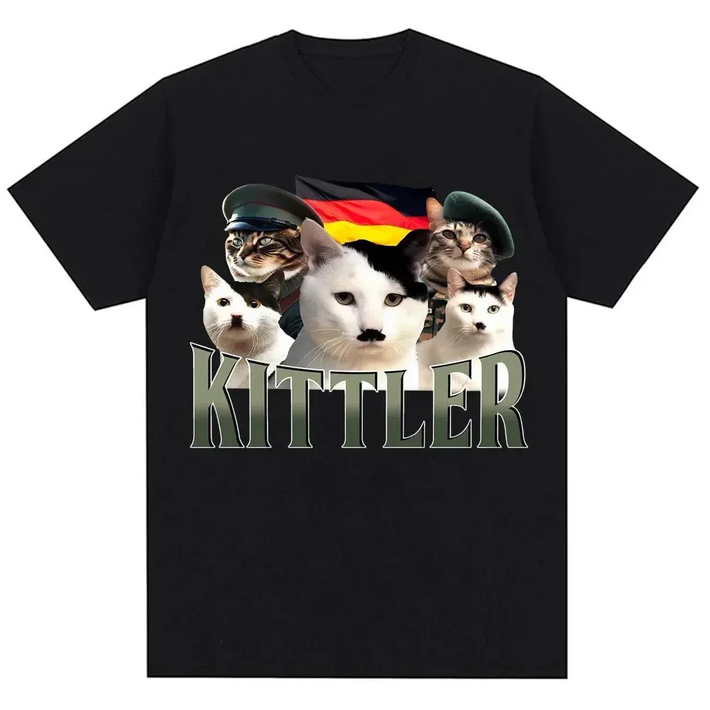 

Funny Cat Expression Pack T-shirt Casual Loose Fashion Round Neck T-shirt Breathable T-shirt Street Sportswear Unisex M
