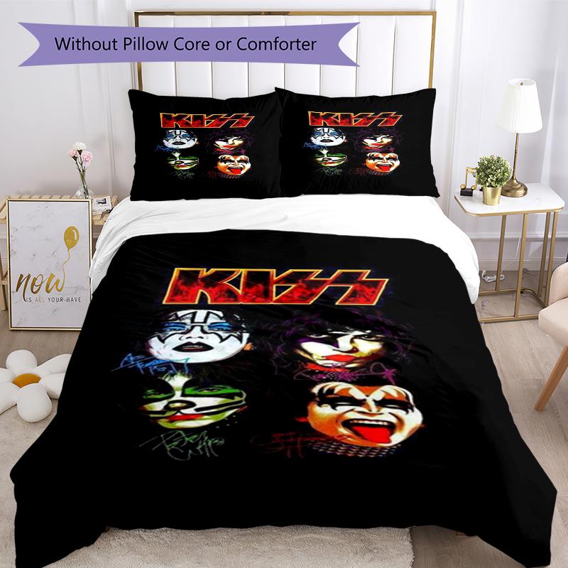 KISS Band Print Flannel Blanket, Soft Warm Lightweight Throw Blanket for living Room,Sofa Bed Camping office