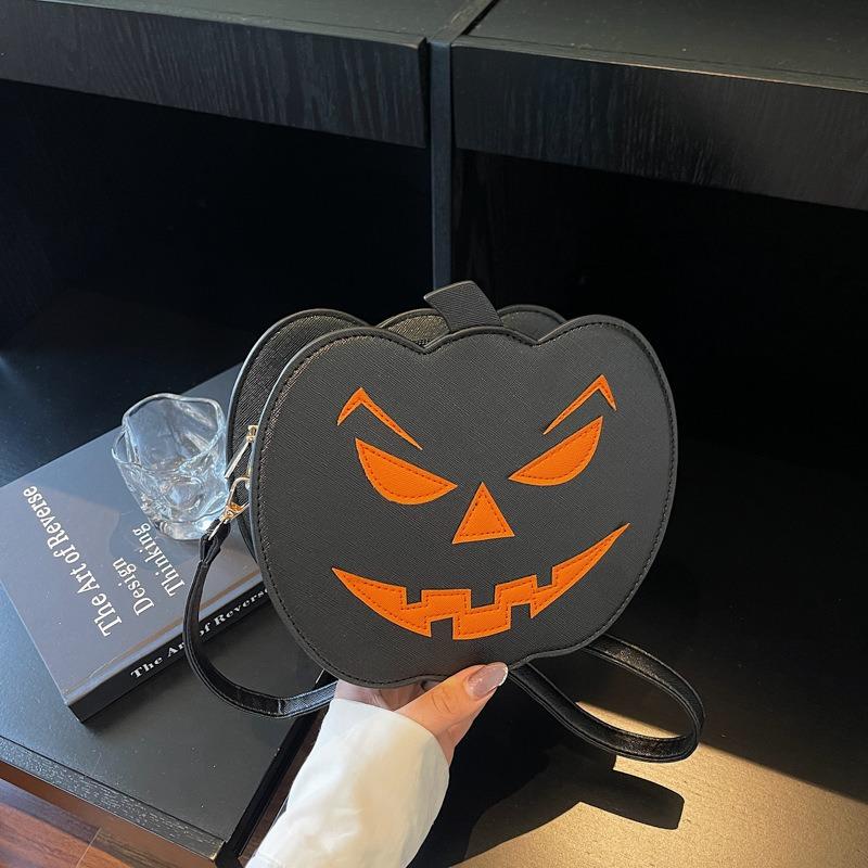 Halloween pumpkin bag women's new niche design personalized mobile phone bag casual messenger bag tide