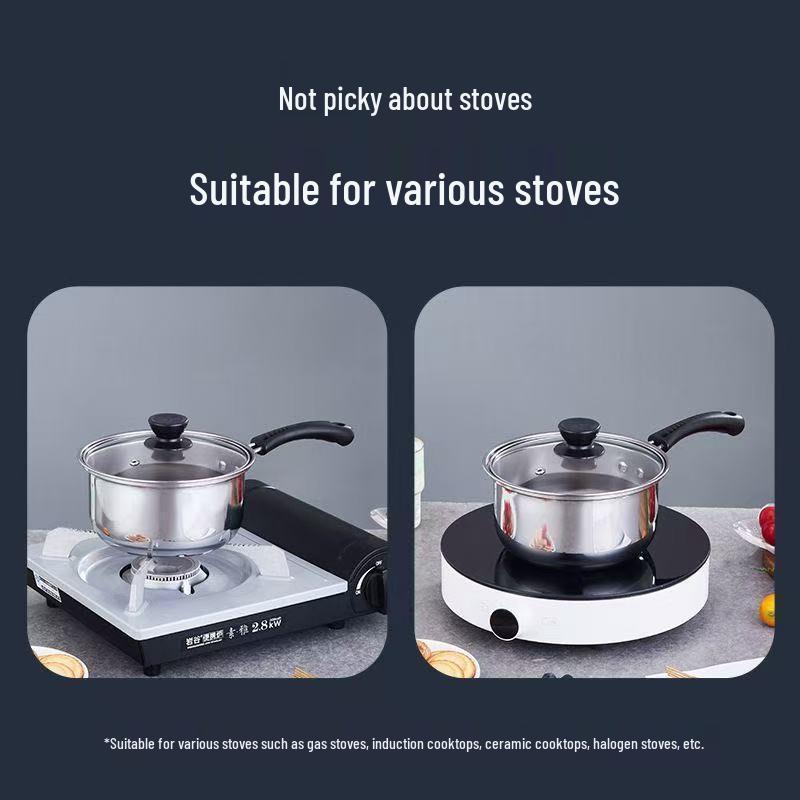 Mini Stainless Steel Milk & Soup Pot with Steamer for Baby Food, Induction Ready
