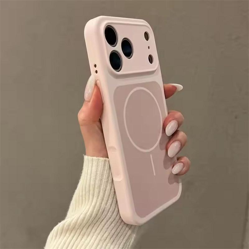 Liquid Silicone Dual-color , Lens-protecting Phone Case, Supports Magnetic Charging for iPhone 17, 16, 15, 14, and 13 Series