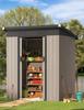 YODOLLA Metal Garden Shed 1.44 m², Outdoor Garden Shed with 2 Sliding Doors, Storage Tools 164 x 96 x 180 cm