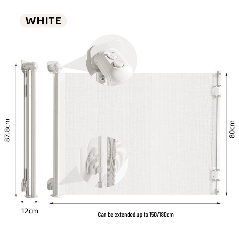 Retractable Pet Gate & Child Safety Rail: No-Drill, Indoor Stair Guard.