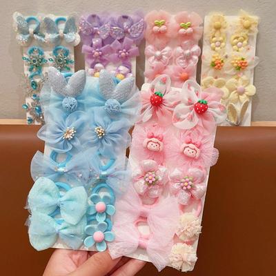 10 Τμχ/Σετ Μωρό Κορίτσι Χαριτωμένο Λουλούδι Κορδέλα Μαλλιών Κινούμενα Σχέδια Φιόγκος Μικρή Μπάλα Διχτυωτό Παιδικό Ελαστικά Λαστιχάκια Παιδικά Δέματα Μαλλιών Αξεσουάρ