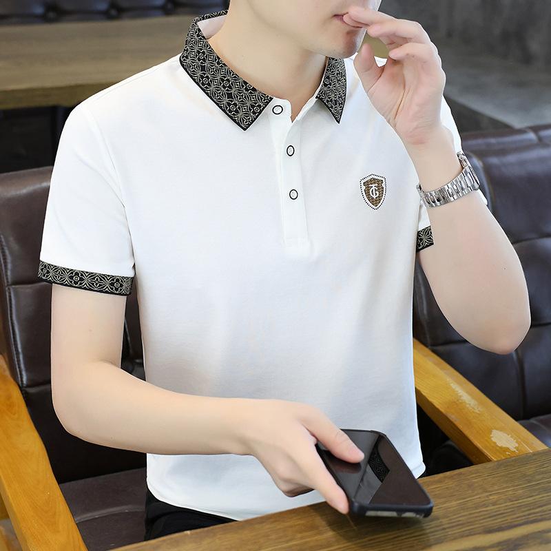 Men s Lapel Collar Short Sleeve Summerpolo Casual Loose Fit POLOT-Shirt Top Versatile M