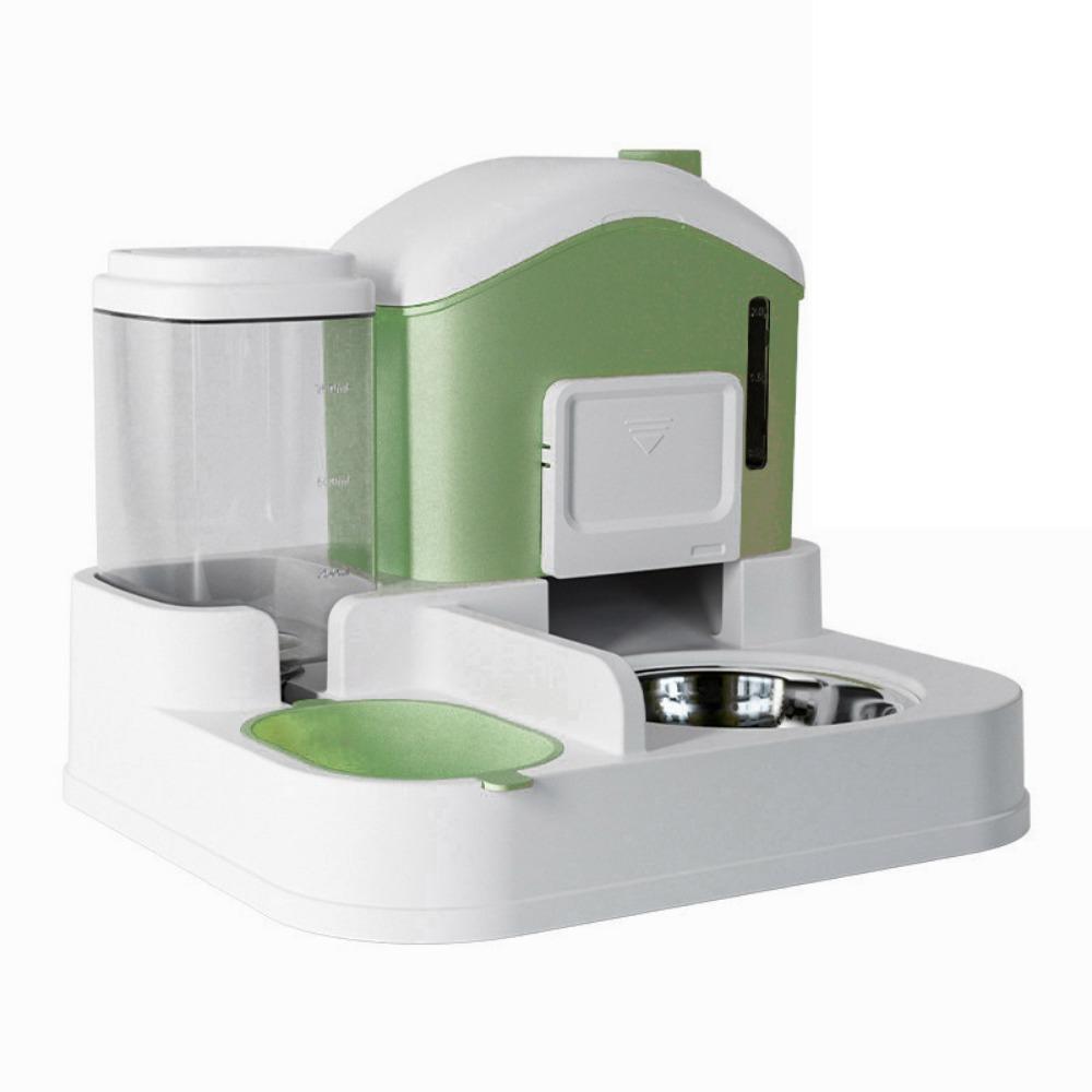 

Съемная автоматическая поилка для кошек 2-в-1 двойная миска для собак милый диспенсер для воды для кошек домашнее использование зелёный