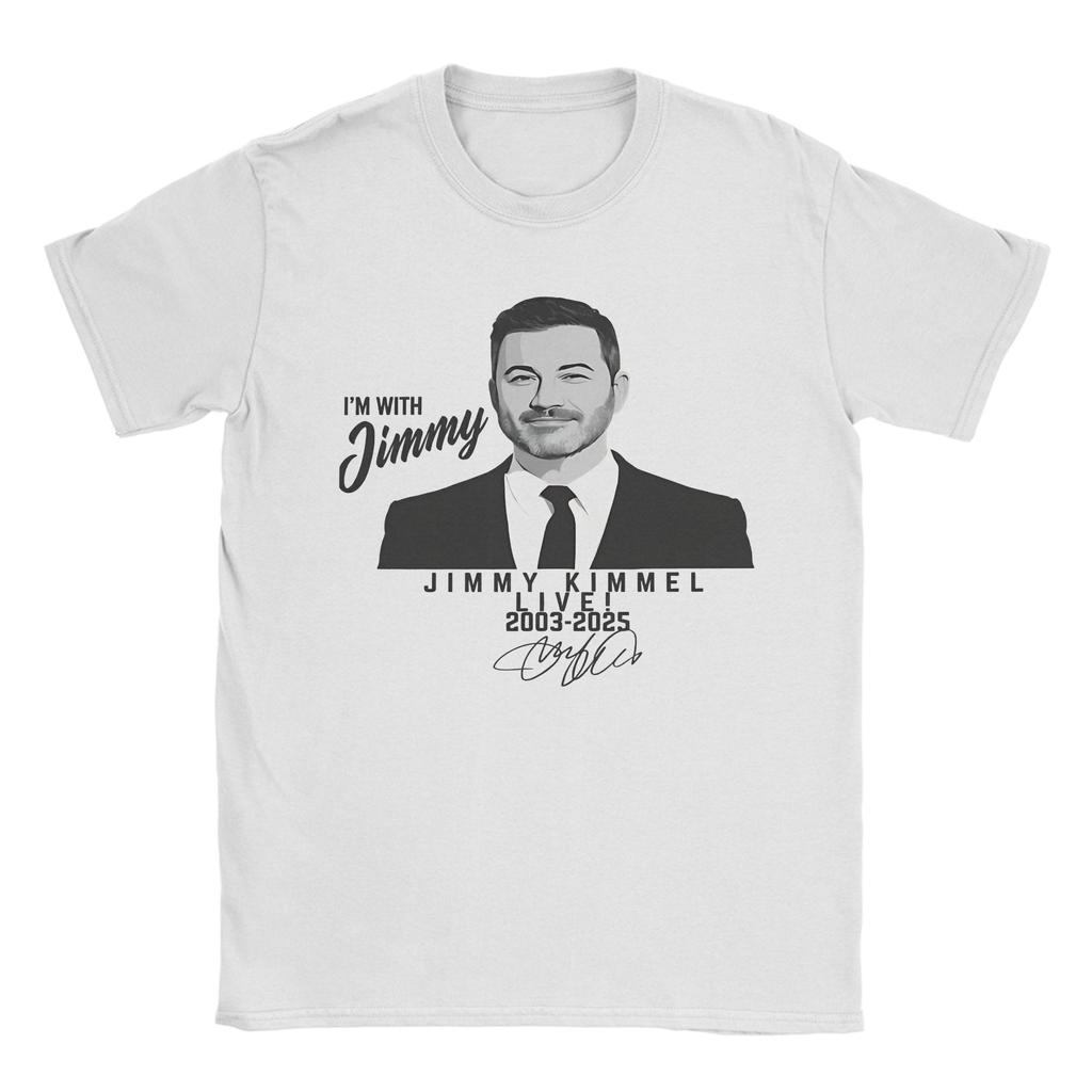 Oversized T Shirt Jimmy Kimmel Signature 2003-2025 Cotton T Shirts Trending Tee Shirt for Male Summer Short Sleeve Top Tees