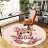 1pc Mouse Grain Round Chair mat office Area Rug - Non-Slip, Floor Mat for Office, Bedroom, Ideal home decor gift p0105002