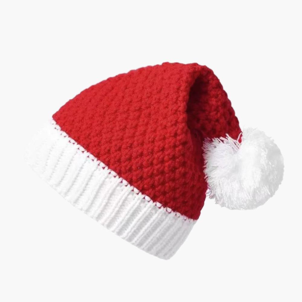 Knitted Winter Beanie Hat Soft Christmas Party Hat New Pom Pom Knit Cap Holiday Party Accessory