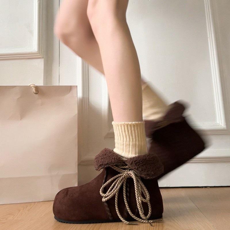 Thick-soled inner height-increasing Merad Birken snow boots winter piled thickened cotton shoes fluffy short boots
