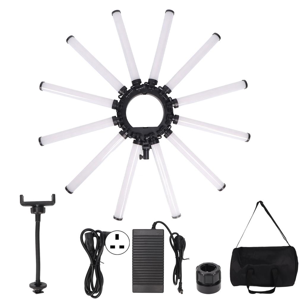 36in LED Video Light Bar Detachable Brightness Adjustable Folding Fill Light for Studio Photography 100‑240V UK Plug