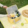 Insulated Picnic Bag with Zippered Top Reusable Beach Coolers Bag Large Capacity Insulated Camping Coolers Storage Bag
