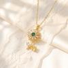 Women's Titanium Steel Rotatable Flower Necklace - Fashionable, Simple, Versatile Clavicle Chain Jewelry.