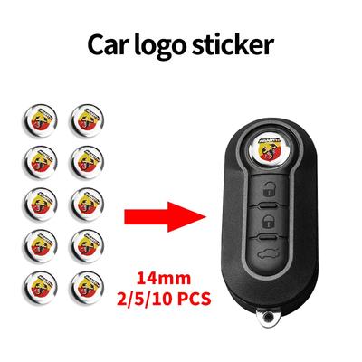 14mm 2/5/10pcs Car Key Badge Emblem Replacement Car Key Sticker For Abarth Stilo Ducato Palio Bravo Linea Doblo 500 Grande Tipo