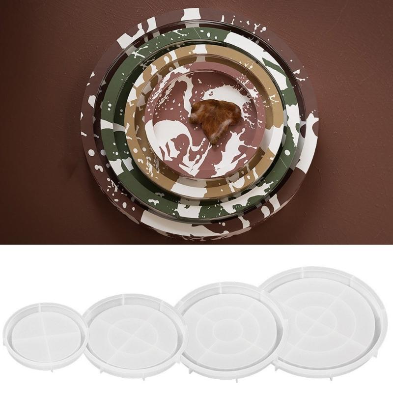Silicone Plate Molds Silicone Fruit Tray Molds Round Epoxy Resin Casting Molds Suitable for Resin Casting Art Crafts