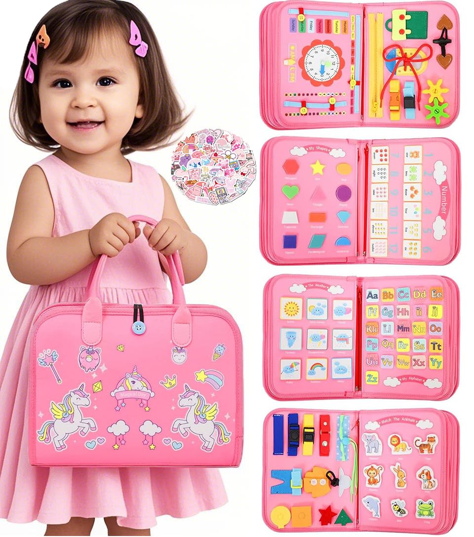 

Montessori Busy Board Threading 1st Birthday Ages Preschool Entry Cloth Picture Busy Dressing Educational Finger Developmental Five Senses Felt розовый