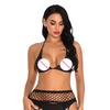 (Great home)Sexy Women Fishnet Lingerie Shiny Diamond Bandage Bra Underwear Sleepwear