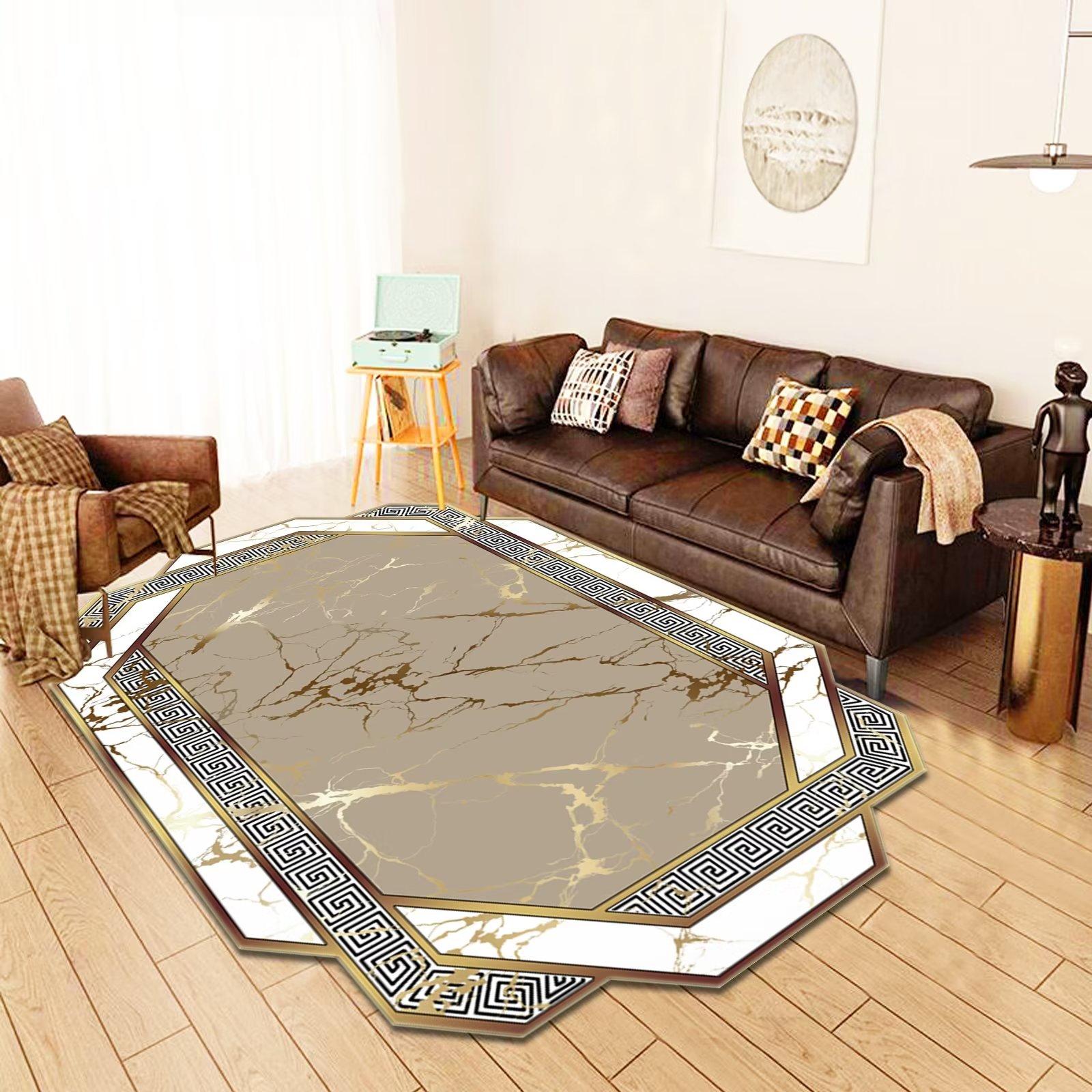 

Luxury Plush Carpets for Living Room Irregular Gold Large Size Room Decoration Home Mats Bedroom Geometric Mat Washable Non-slip 60x90cm