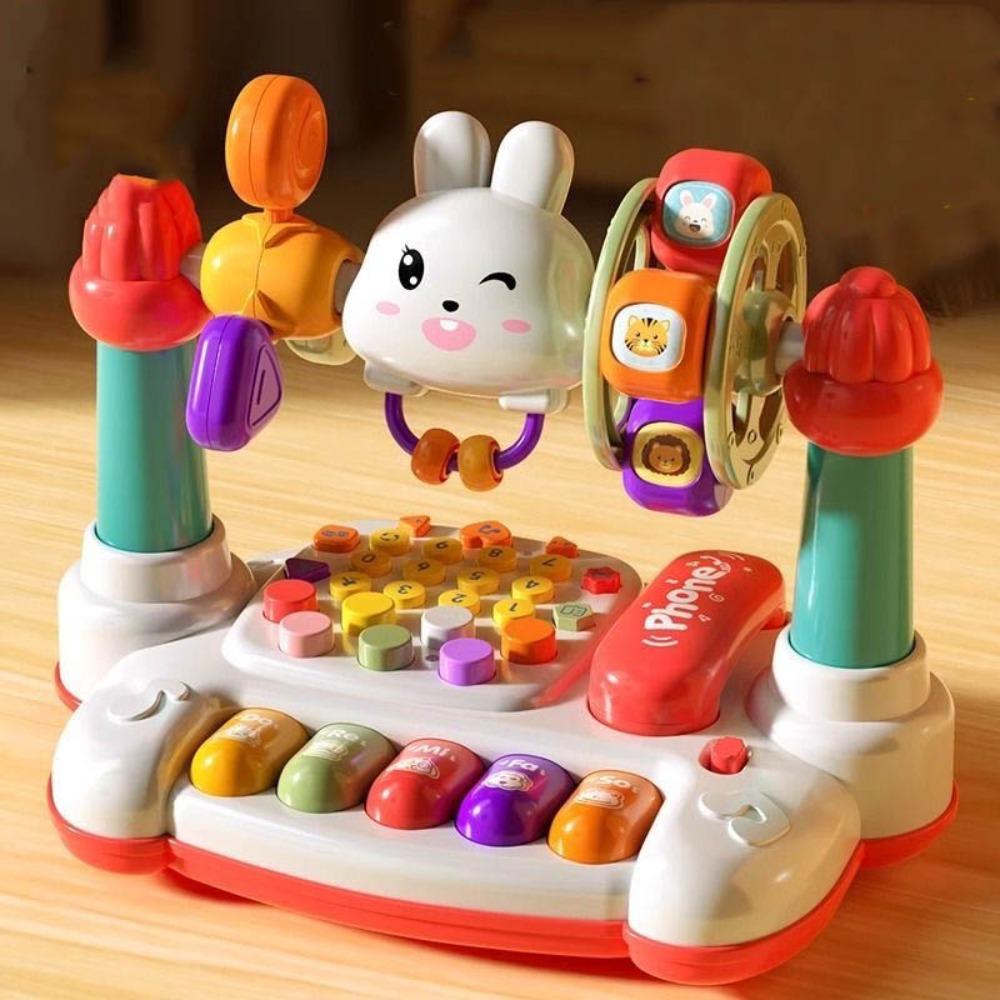 16 In 1 Educational Music Toy Rabbit Baby Piano Toys Cute Rotating Music Piano Keyboard  Toddlers