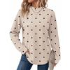 Damen Vintage Polka Dot Oberteil, Lässige Vielseitige Bluse für den Alltag