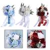 Wedding Handheld Silk Flower Arrangement with Realistic Simulation for Wedding Decoration and Photography Purposes