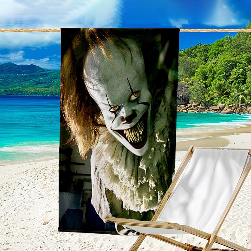 1pc Pennywise1 Beach Towel, Beach and Seaside Swimming Pool Equipment, Fashion Pattern, Rectangular, Travel Essentials