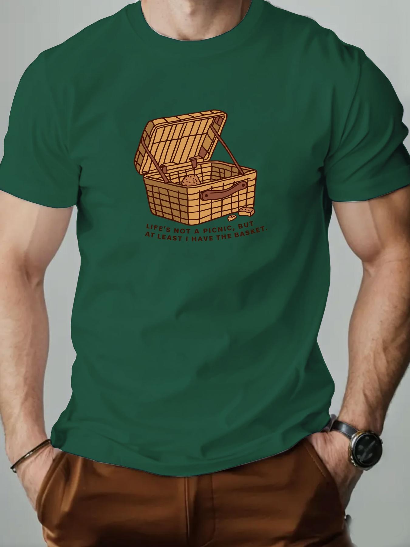 Mens cotton Tshirt LIFES NOT A PICNIC BUT AT LEAST I HAVE THE BASKET 4XL