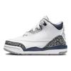 Air Jordan 3 Retro TD Midnight Navy Baby Sneakers White Cement-Grey Black DM0968-140
