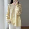 Women's Pure Wool Firework Embroidered White Sweater - Autumn/Winter Loose Knit Pullover