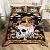 Gothic Sugar Skull Bone Bedding Set Skeleton Hand Comforter Cover Rose Leaves Romantic Flowers Home Textileextile Luxury Gift