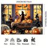 1 piece of Halloween photo background banner - Spirit witch pumpkin and haunted house scenezyc