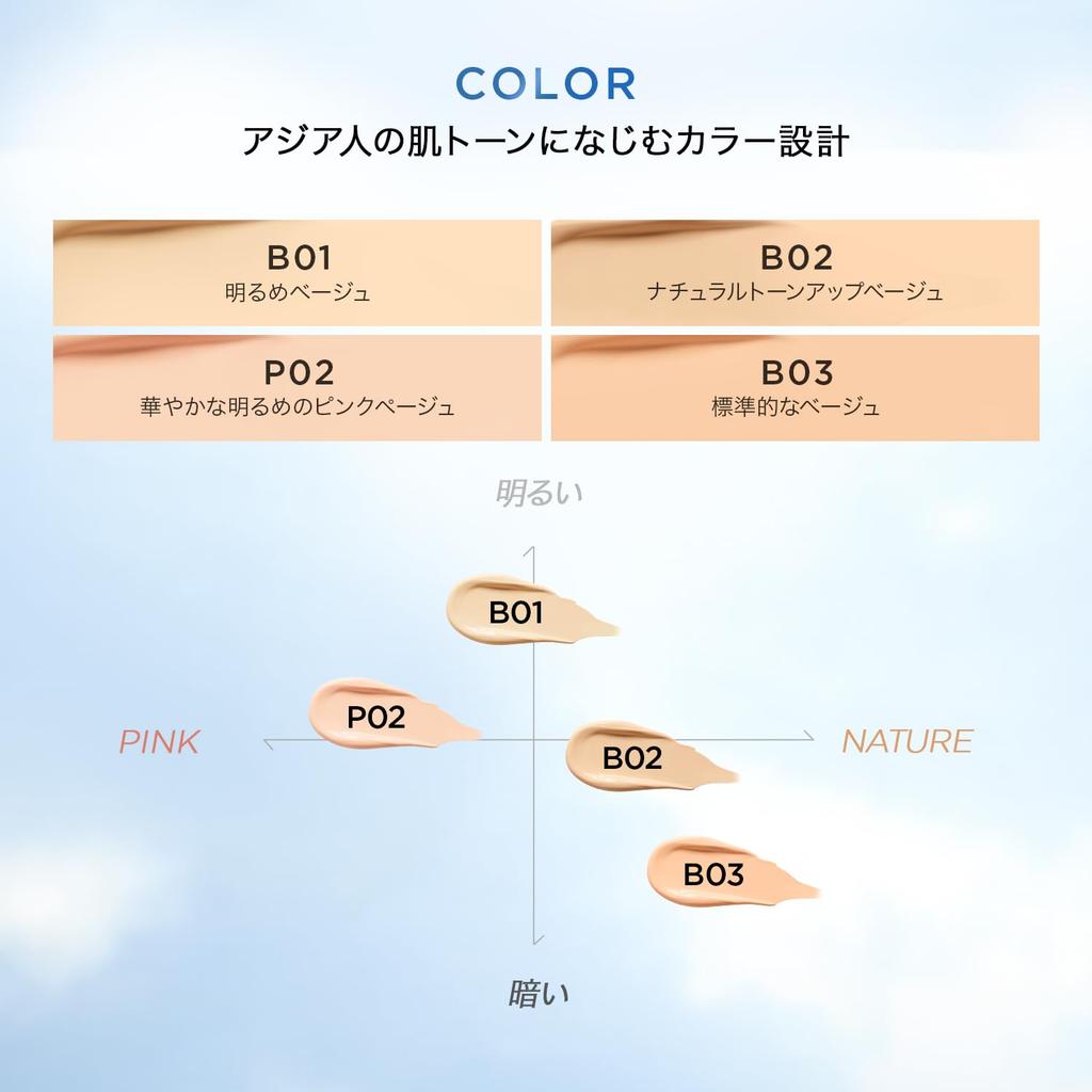 PERFECT DIARY Summer UV Base Series Balm Cushion Foundation: High Coverage, Long-Lasting Foundation with a Glossy Finish, SPF50+ PA+++, 13g (P02)