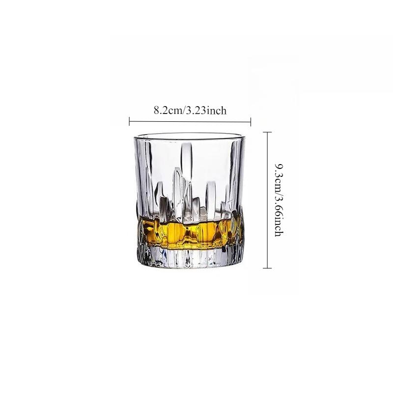 1pcs Creative Fashion Cocktail Glass Lemon Tea Cup Crystal Carved Transparent Whiskey Glass Iced American Coffee Mug Drinkware 1pcs