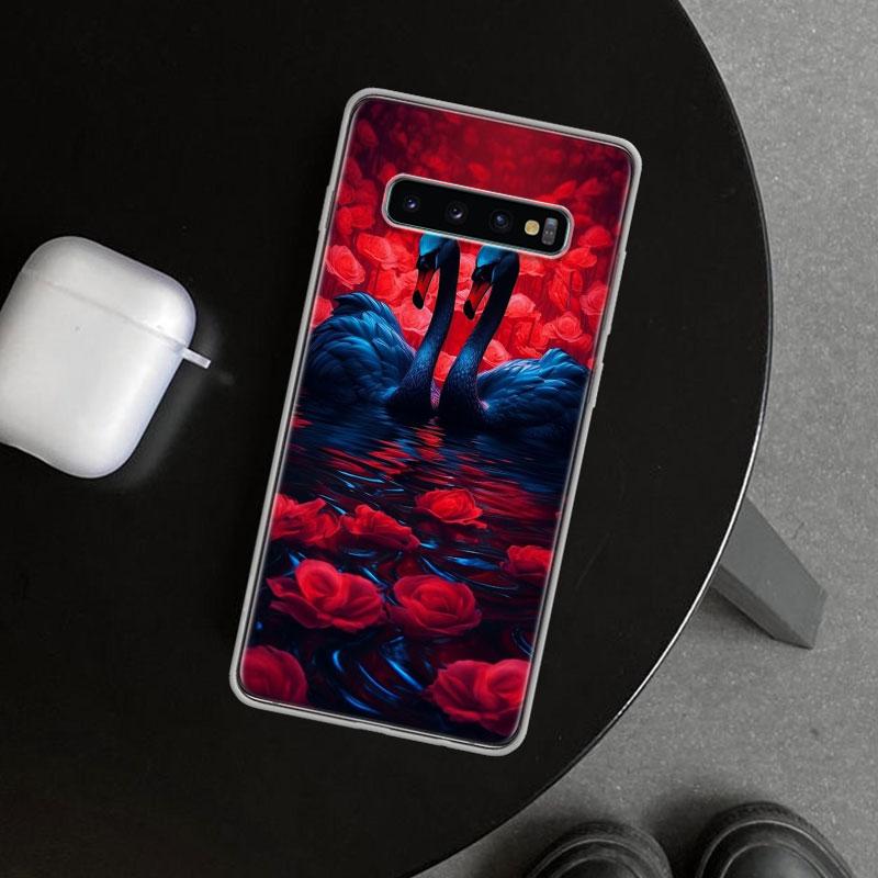 Black Swan Noble Phone Case Cover for Samsung Galaxy S26 S25 Edge S24 S23 Ultra S22 Plus S21 FE S20 + Art Customized Fundas Gala