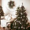 8pc Velvet Bow Tie Christmas Tree Pendant Fireplace Wreath Gift Box Decoration Christmas Day Party Hanging Accessories