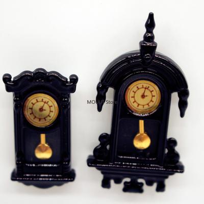 Dollhouse Miniatures Accessories Mini Alloy Pendulum Clock Model for Doll House Home Decoration Simulated Mini Home Furnishings