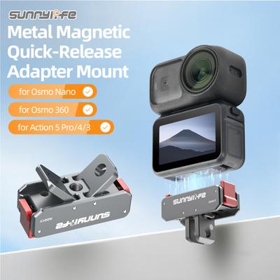 Adaptateur Métallique Magnétique Pour DJI Osmo Nano Support à Libération Rapide Pour Caméra DJI Osmo Nano/360/Action 5 Pro/4/3 Accessoires
