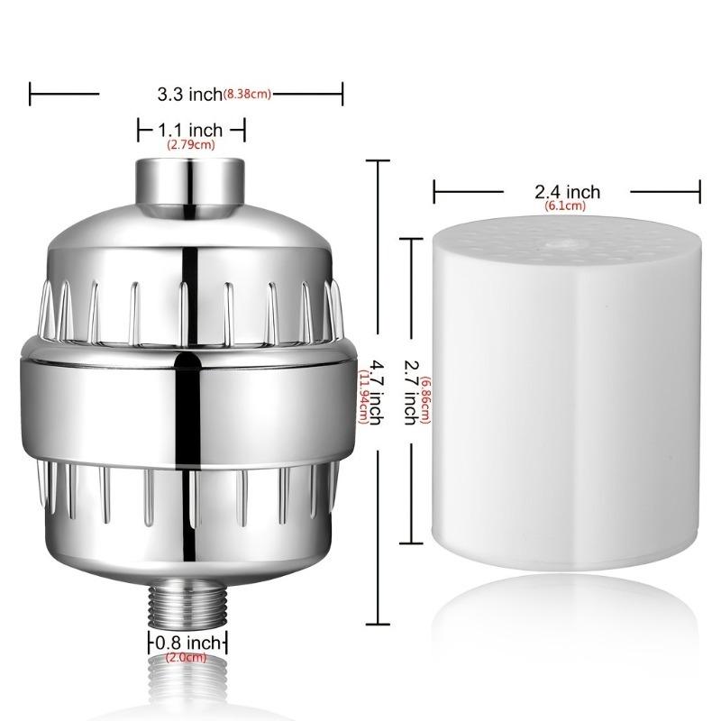 1 Stück Duschfilter, Hochdruck-gereinigter Duschwasserfilter für hartes Wasser, Entfernt Chlor & Verunreinigungen, Gesündere Haut & Haare