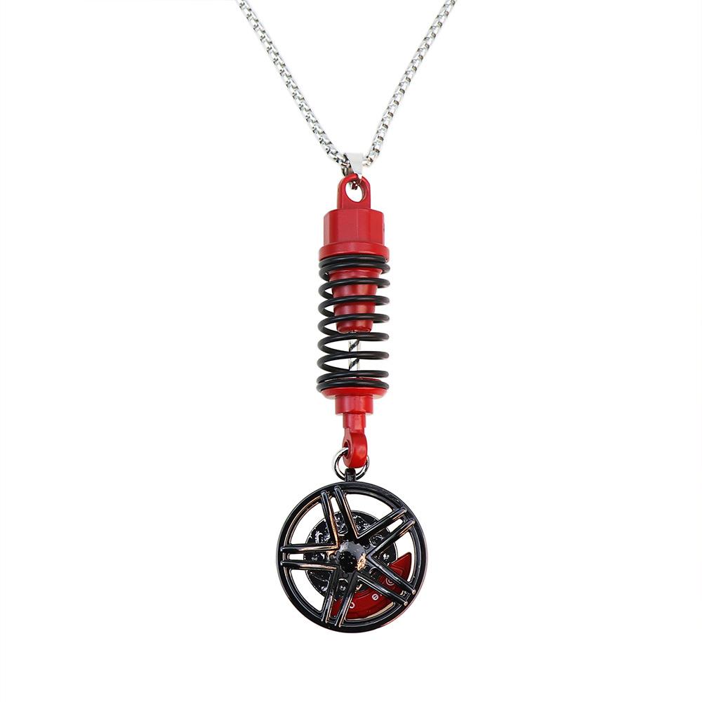Cool Car Wheel Shock Absorber Pendant Car Wheel Hanging Ornament Rearview Mirror Auto Interior Decoration Bag Hanging Ornament красный