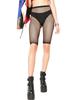 Women'S Sexy Nylon Seamless Mid-Thigh Length Fishnet Tights Black Thin Ins Trendy Mesh Hollow Out Knee-Length Shorts Pantyhose